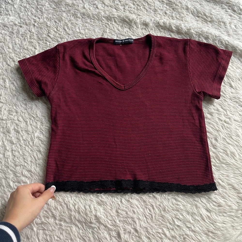 brandy melville thick cropped t shirt